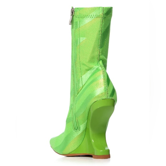 NWT. Azalea Wang Lime Lime Inverse Heel Bootie. - Picture 4 of 8